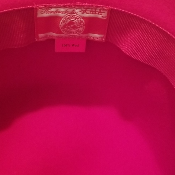 Red Hat Society Scala 100 % Wool Red Fedora Hat - Picture 5 of 5